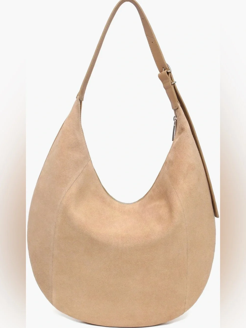 Thacker Oversized Wyatt Suede Hobo Shoulder Bag in Beige Nutmeg NWT
